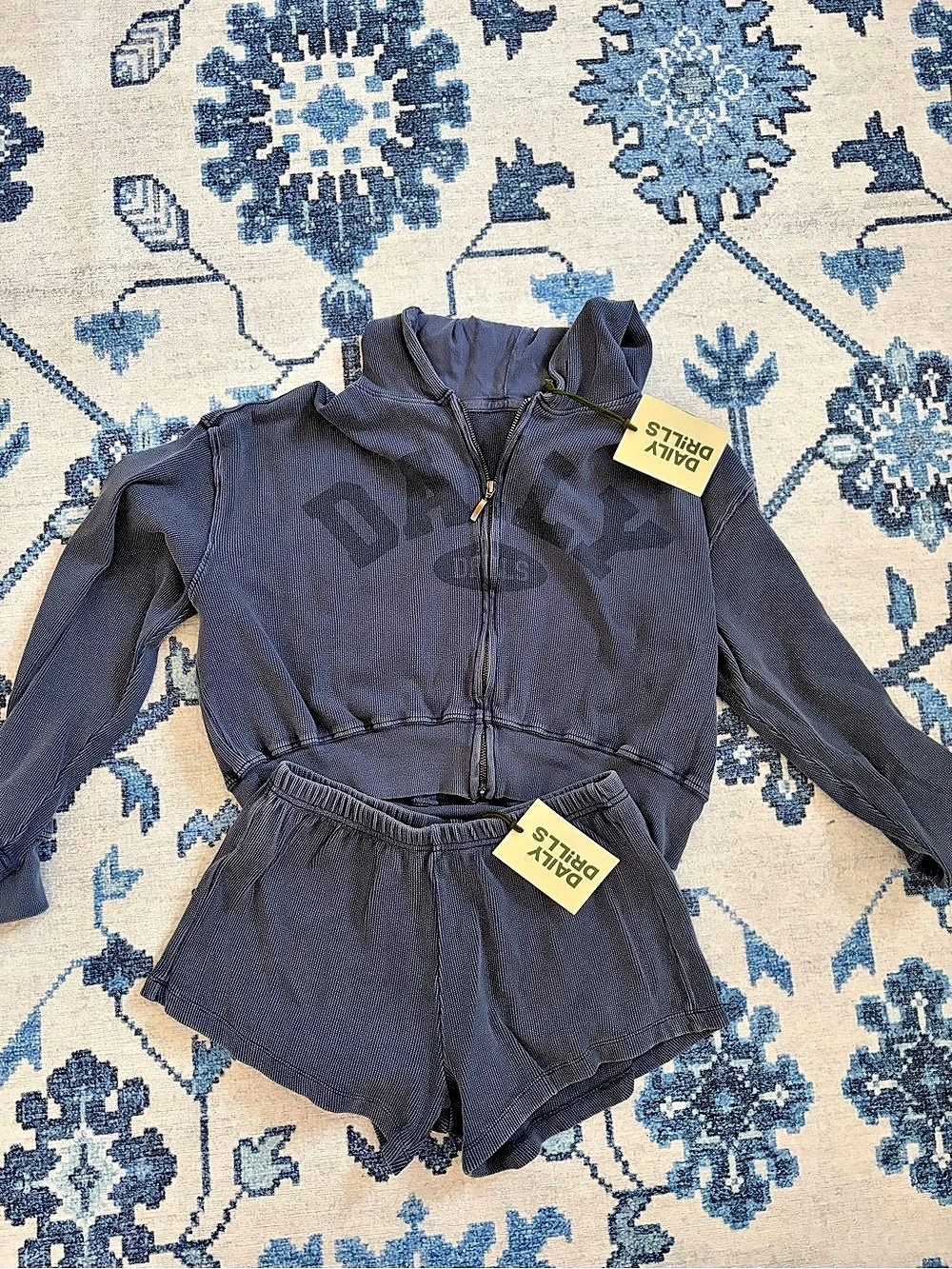 Daily Drills Daily Thermal Zip Up Blue XS/S NWT